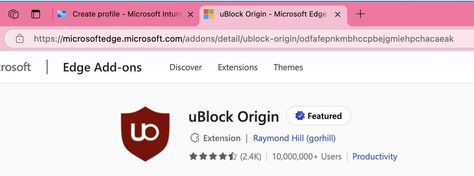 https://microsoftedge.microsoft.com/addons/detail/ublock-origin/odfafepnkmbhccpbejgmiehpchacaeak